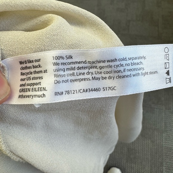 Eileen Fisher 100% Silk Cream Duster Vest, size S - Picture 3 of 6